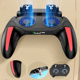 Gaming controller with cooling fans on a beige background