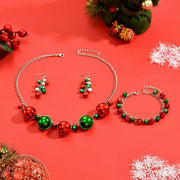 Sweet Necklace Christmas Bell Jewelry Set Earrings Jewelry Accessories Xmas Clavicle Chain Alloy Bracelet Gift