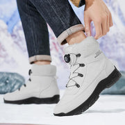 Winter Men Boots Outdoor Men Snow Boots High Top Cotton Boots with Fur Waterproof Non-slip Ankle Boots Lightweight Work Boots