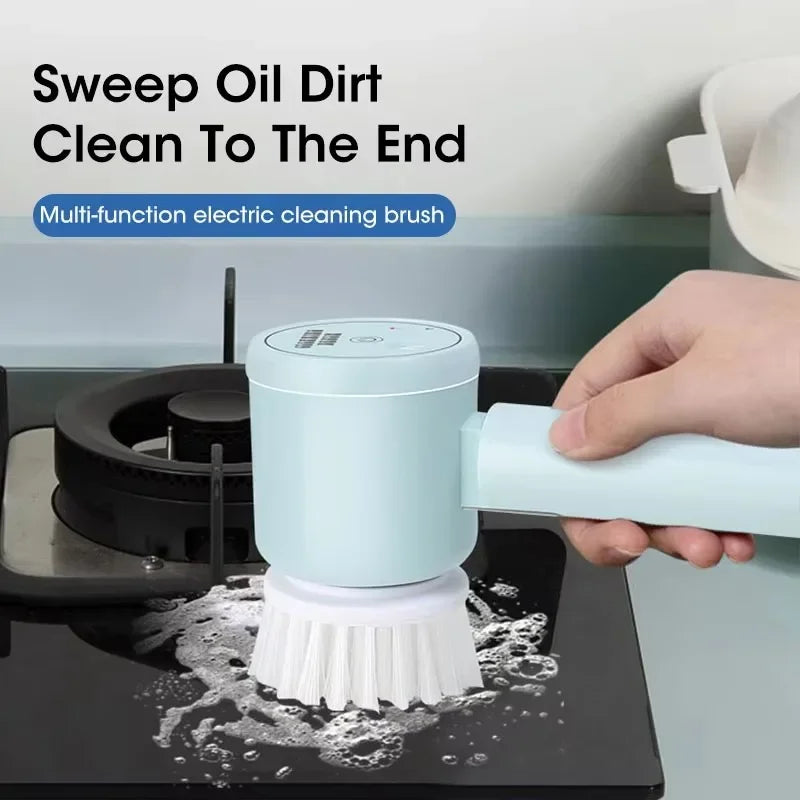 Cordless Electric Spin Scrubber, 5-in-1, for Bathroom Tile and Kitchen