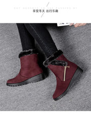 Winter Women Boots Fashion High-top Cotton Shoe Non Slip Wedges Platform Booties Mid-calf Snow Boots Warm Winter Boots for Women