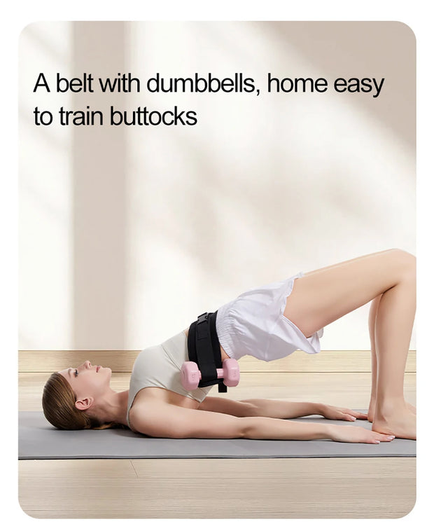 GOBYGO Weight Belt Dumbbell Weight Belt Adjustable Weight Training Safety Hip Thrust Weight Belt Gym Glute Bridge Assisted Belt