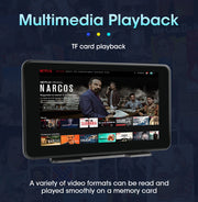 Vtopek Carplay screen displaying Netflix interface, showcasing multimedia playback features with TF card support.