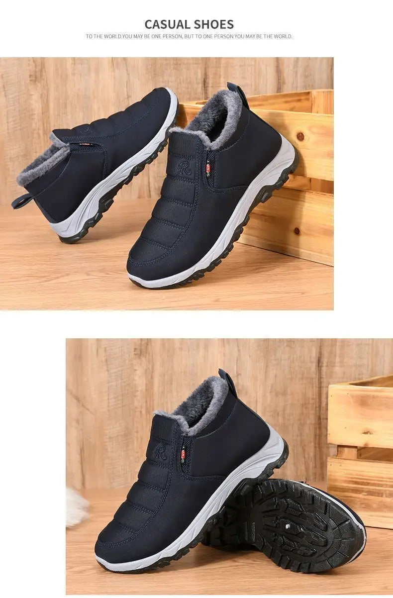 Men's Winter Casual Shoes – Warm Cotton, Chunky Sole
