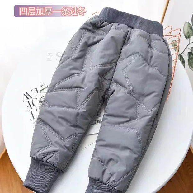 Kids Winter Thermal Pants - Cotton-Padded Warm Trousers for Cold Weather Outdoor Snow Play & Comfort Kids Clothes