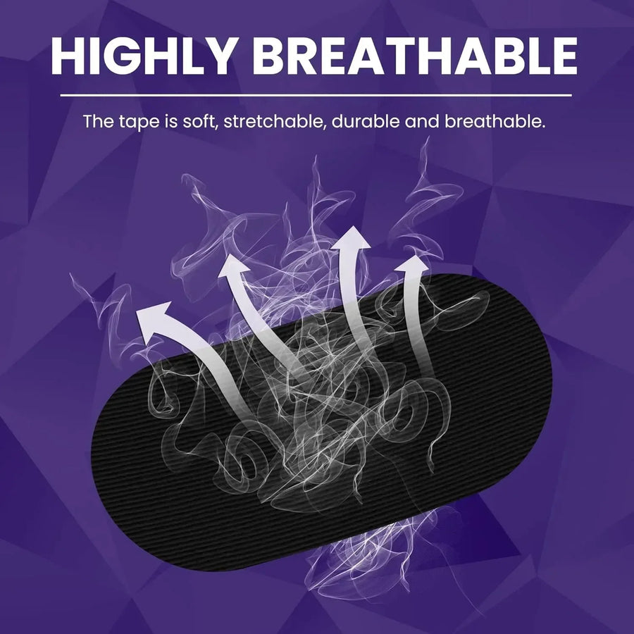 Mouth Tape for Snoring - tape with breathable properties on purple geometric background