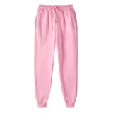 Mens fleece lined jogger sweatpants – pink sweatpants on white background