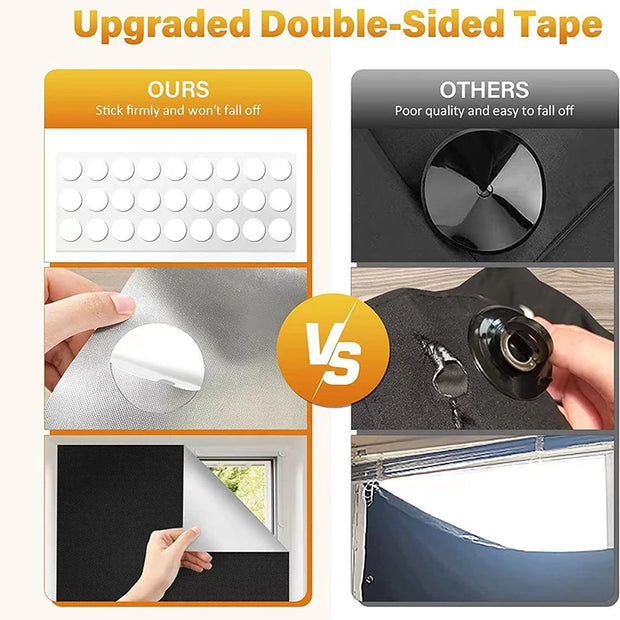 Removable 100% Light Blocking Darkest Window Cloth DIY Total Blackout Glass Privacy Darkening Window Tint Black Window Sticker