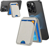 Phone case with card holder attached to a smartphone on a white background