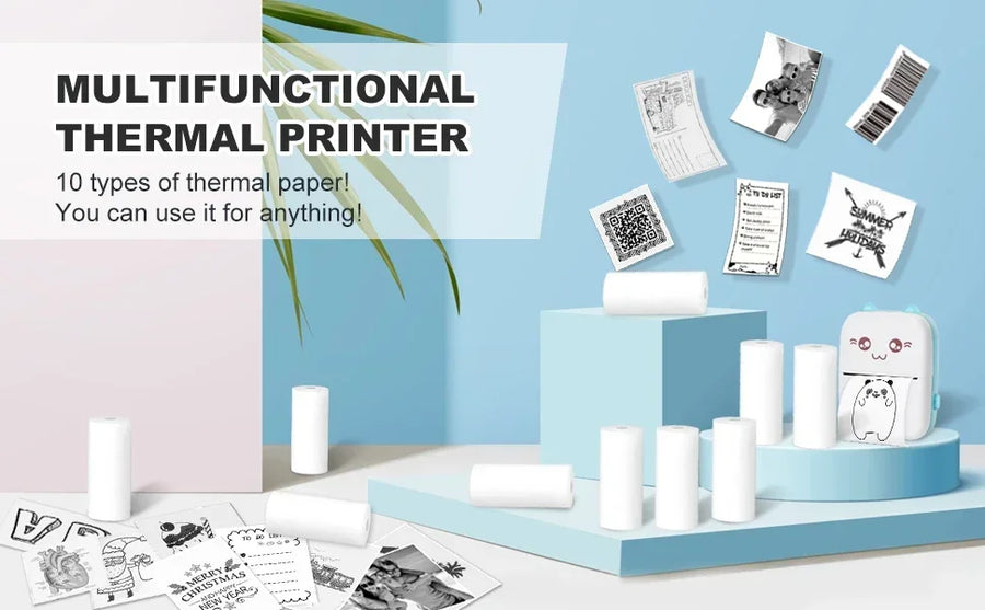 Mini Portable Printer Thermal Paper HD 57*25mm Universal Self-adhesive Roll Paper Label Sticker For Phone Printing Picture Photo UpTrend Deals