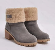 Winter Snow Boots for Women Warm Comfortable Women's Boots Mid-length Thick-heeled High-heeled Women's Cotton Shoes Botas Mujer