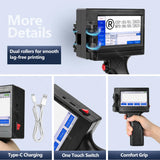 Portable handheld inkjet printer back view