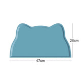 Blue pet feeding mat size chart – non-slip placemat dimensions