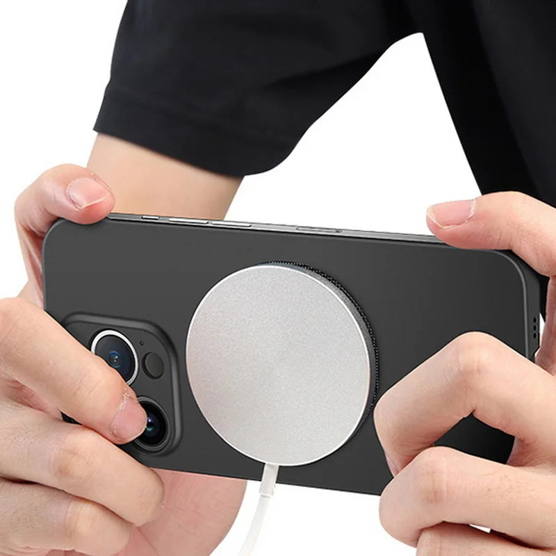 Ultra-Thin Matte Magnetic Phone Case for iPhone 14-17, Frameless Hard PC