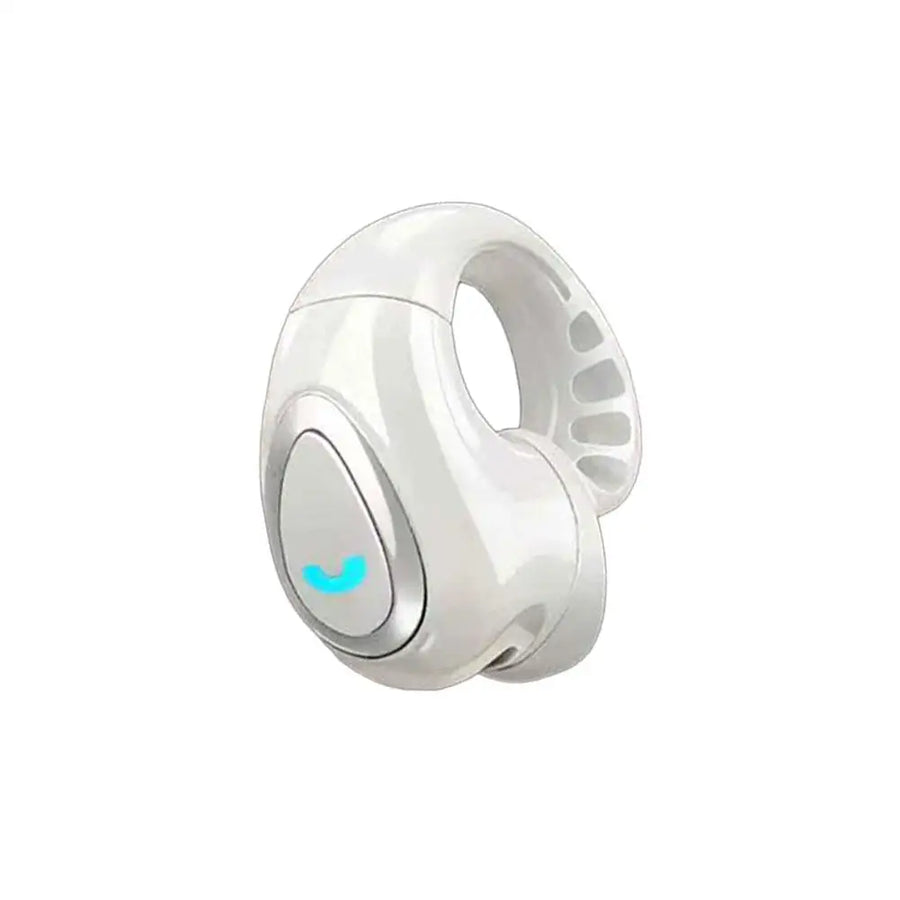 White open-ear clip-on wireless earbud product shot