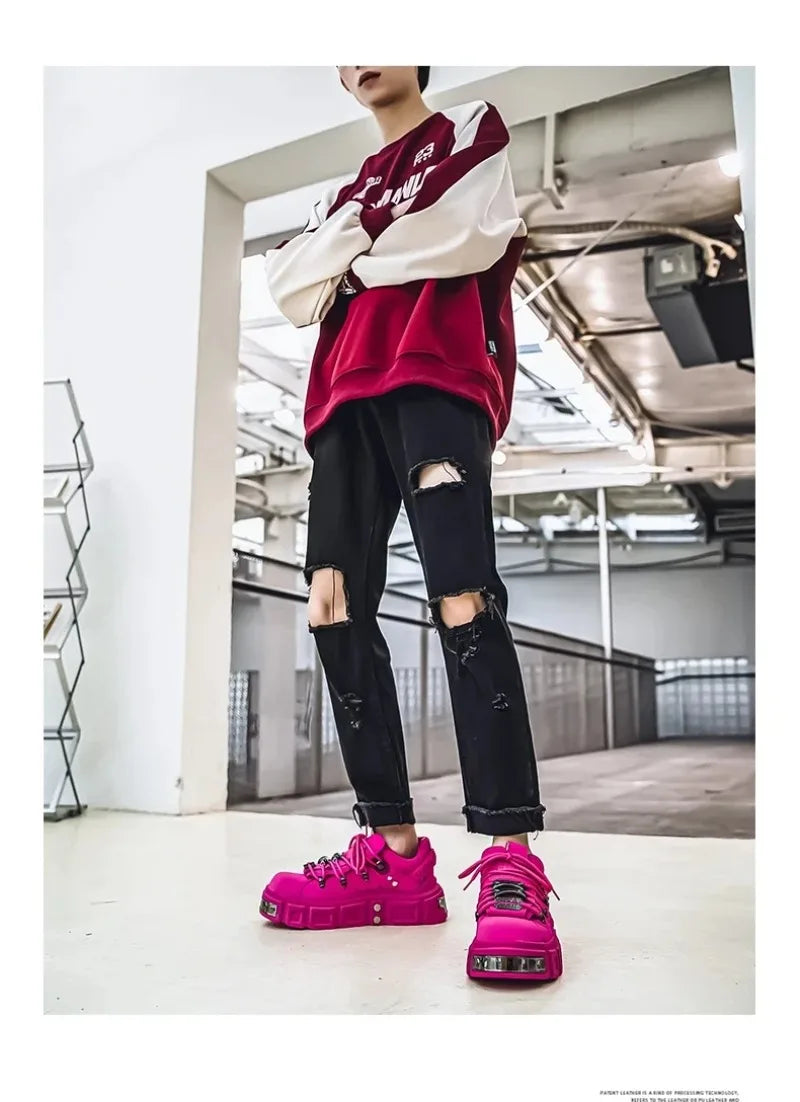 Women's Platform Sneakers – Casual Leather, Summer Sport Style