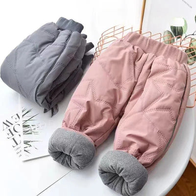 Kids winter thermal pants front view
