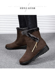 Winter Women Boots Fashion High-top Cotton Shoe Non Slip Wedges Platform Booties Mid-calf Snow Boots Warm Winter Boots for Women