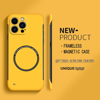 Ultra-Thin Matte Magnetic Phone Case – Frameless Hard PC for iPhone 14-17
