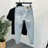 Men Skinny Jeans – Light Color Slim Fit Casual Fashion Denim