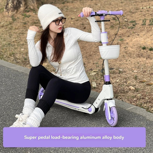 Teenagers and Kids Scooters Adult Two-Wheeled Collapsible City Campus Scooter 12 Scooter