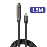 Black braided USB-C fast charging cable with 1.5M label on white background