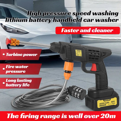 GMY【Cordless Handheld Water Gun】Lithium Battery Rechargeable High-Pressure Washer - Portable Car Wash Sprayer for Home