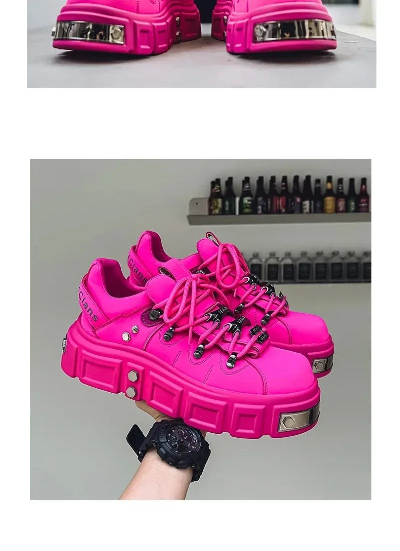 Women's Platform Sneakers – Casual Leather, Summer Sport Style