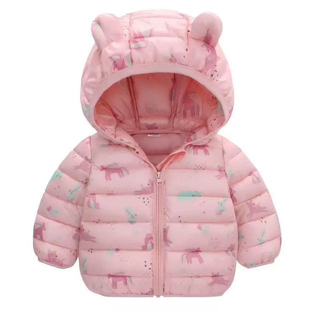 Kids Winter Down Jacket New Snow Wear Coats Thicken Warm Girls Boys' Cotton Clothes Chidlren Hooded Parkas 1-6 Years