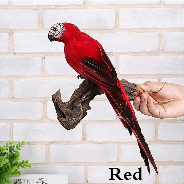 Handmade Feather Parrot Garden Ornament