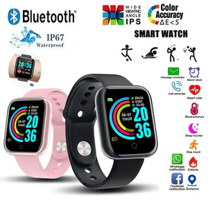 Smart Watch Y68 fitness tracker – pink and black models with color touchscreen