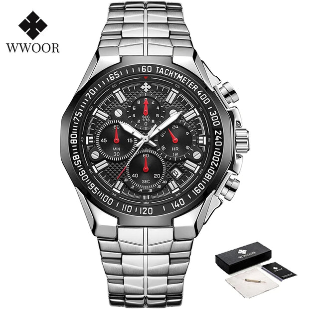 Relogio Masculino WWOOR Mens Watches 2024 Top Brand Luxury Wrist Watches For Men Gold Big Golden Male Chronograph Wristwatch Man