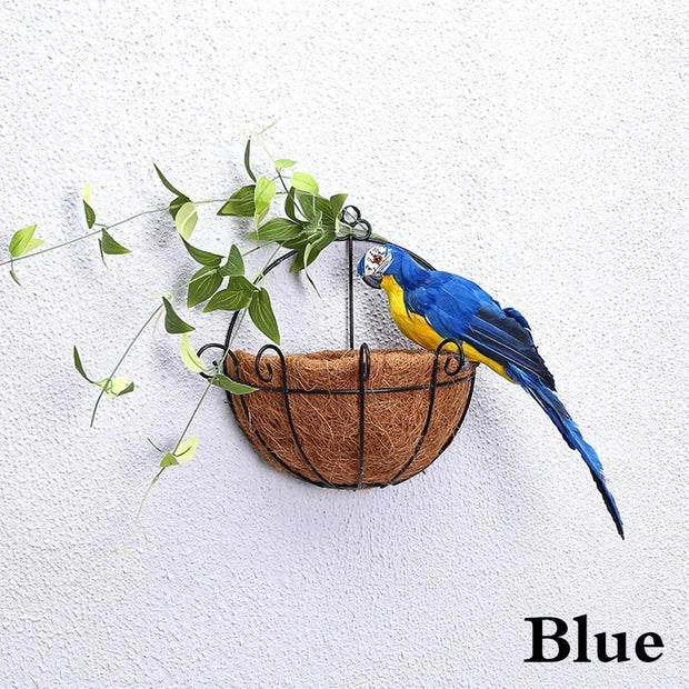 Handmade Feather Parrot Garden Ornament