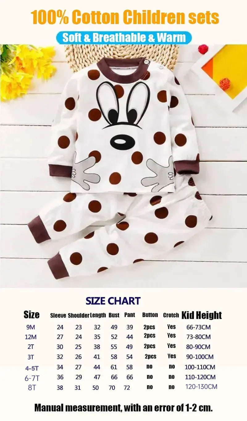 Kids' Cotton Clothing Set – Autumn/Winter for Boys & Girls