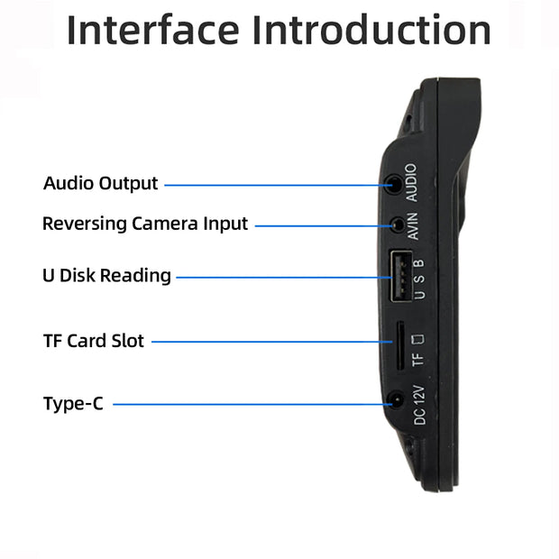 Car Radio Wireless CarPlay Android Auto Multimedia Video Player 7inch Portable Touch Screen With USB AUX For Rear View Camera