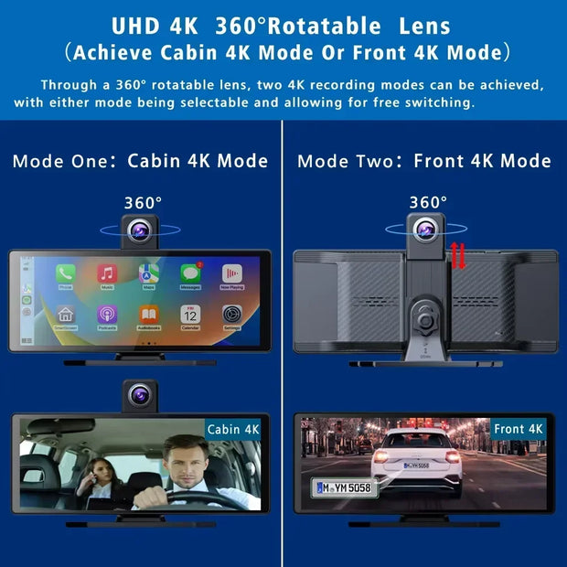 10.26'' Universal Portable Carplay Car Screen Wireless Carplay Screen Wireless Car Stereo Carplay Android Auto Car Touchscreen