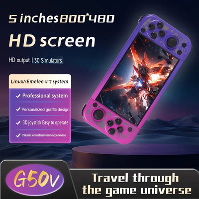 G50V Handheld Gaming Console – 5-inch HD Screen, Linux OS, 64GB
