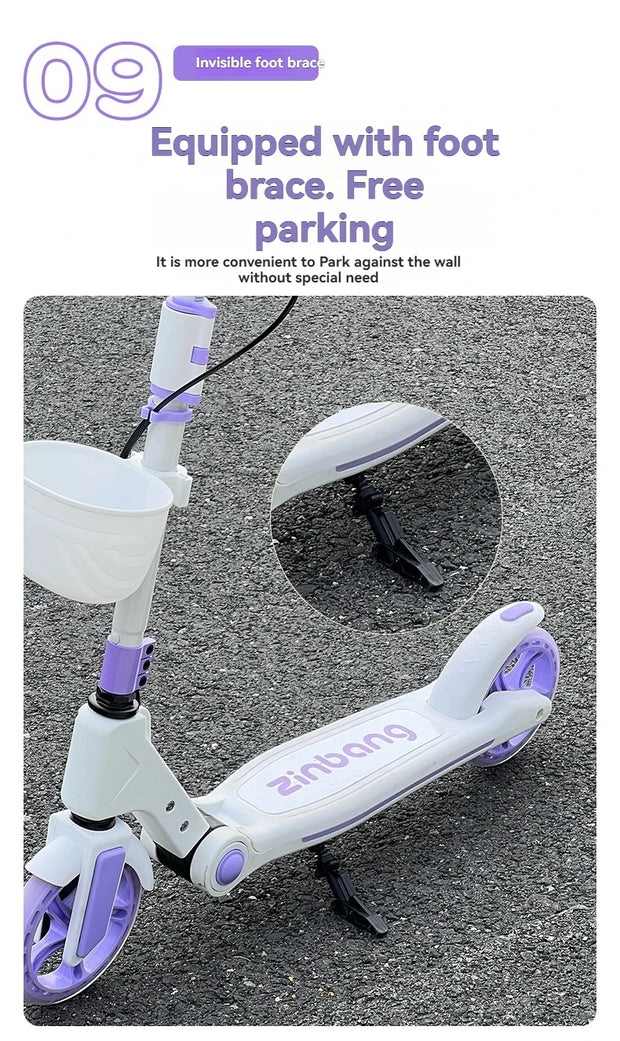Teenagers and Kids Scooters Adult Two-Wheeled Collapsible City Campus Scooter 12 Scooter