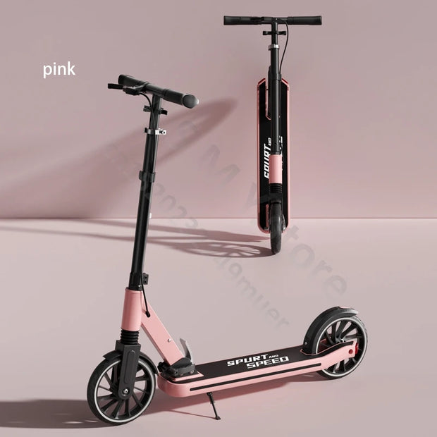 Children's Scooter, Foldable Bicycle, Large Children's Sliding Wheel, Campus Adult Two Wheel Scooter 5-15 years old