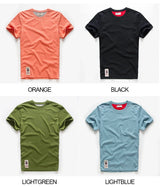 Men's Cotton Basic T-Shirt, Casual Short Sleeve Streetwear Tee