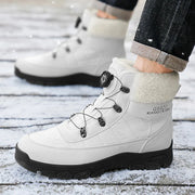 Winter Men Boots Outdoor Men Snow Boots High Top Cotton Boots with Fur Waterproof Non-slip Ankle Boots Lightweight Work Boots