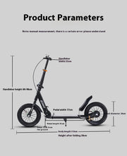 Adult Handbrake Scooter For Teens To Work Big Wheel Two-wheel Foldable Urban Campus Mobility Scooter Hot New