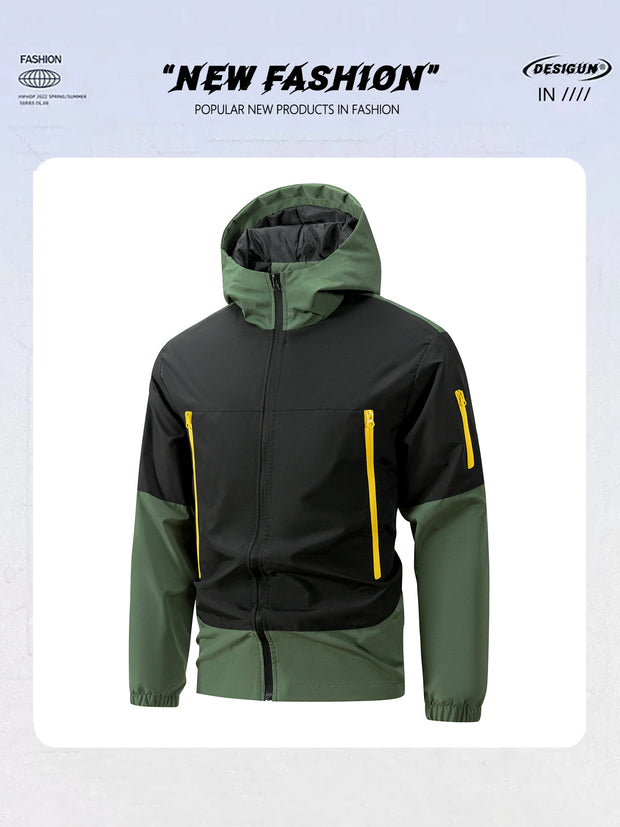 Men's Windproof Jackets stylish New Hooded Sportswear for Autumn and Winter outdoor Tops Sports Running Hiking Outerwear
