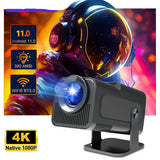 HY320 mini Android projector, black, front view