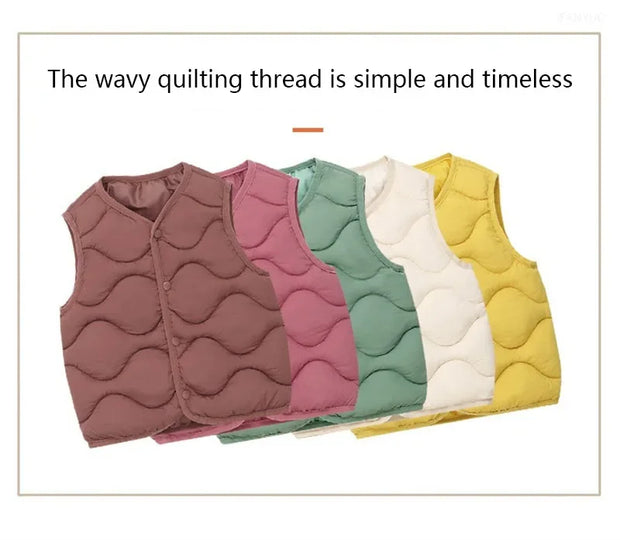 2025 Winter Outdoor Clothes For Children Vests & Vests Winter Kids Boy Girl Clothes Outerwear Infant Life Jacket Waistcost