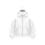 Men's Balaclava Zip Hoodie with Face Mask Winter Warm Zipper Sweatshirt Oversized Hooded Sports Jacket for Outdoor Activities