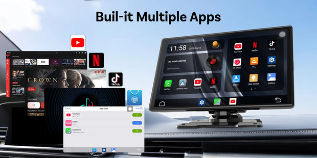 OTTOCAST CarPlay Screen 9.0" INCH 4K Car Touch Screen Wireless Carplay Android Auto Radio DVR GPS Video Built-in Youtube Netflix