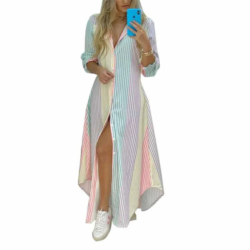 Women's Printed Shirt – Autumn Lapel, Single-Breasted (2021 Style)