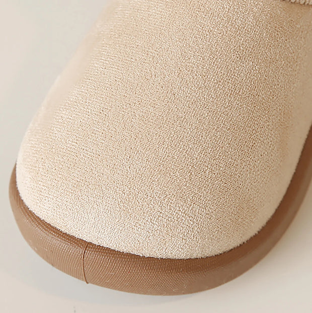 Winter Snow Boots For Children PU Leather Waterproof Kid's Plush Boots Thick Warm Cotton Shoes For Kids Boy's Girl's Warm Boots