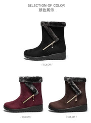 Winter Women Boots Fashion High-top Cotton Shoe Non Slip Wedges Platform Booties Mid-calf Snow Boots Warm Winter Boots for Women
